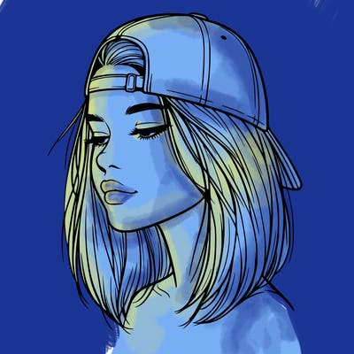 realistic  girl with a backwards hat