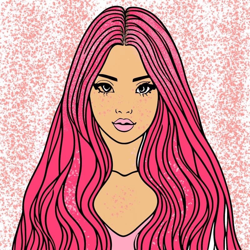 cute girl with long hair