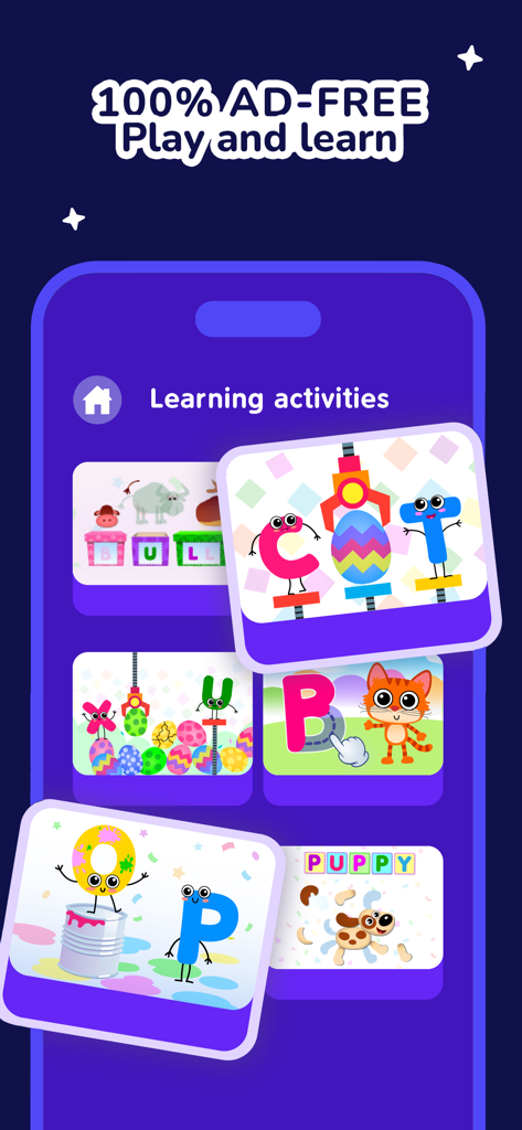 SmartKids Academy Learn & Play - SmartKids Academy app screen showing various preschool learning activities and games