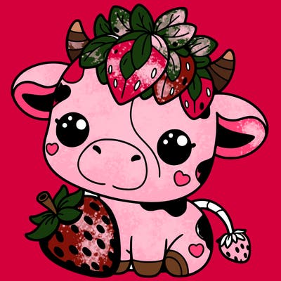 cute strawberry cow
