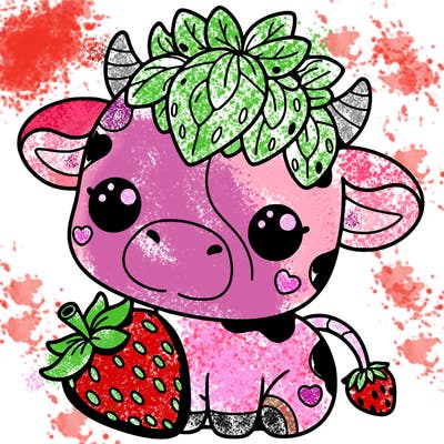 cute strawberry cow