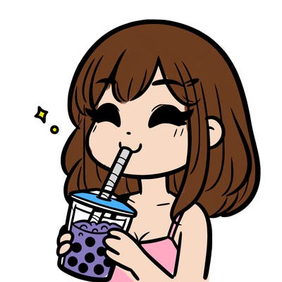 a girl drinking boba