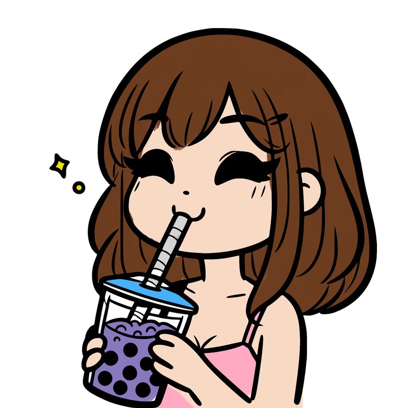 a girl drinking boba