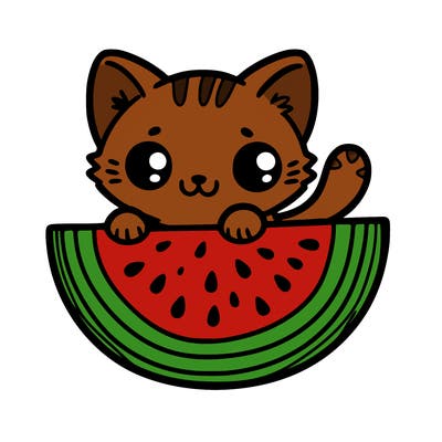 cute watermelon kitten
