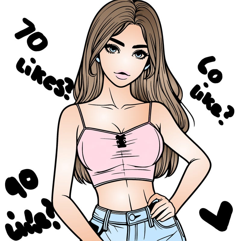 realistic girl in crop top