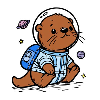 otter in a space suit