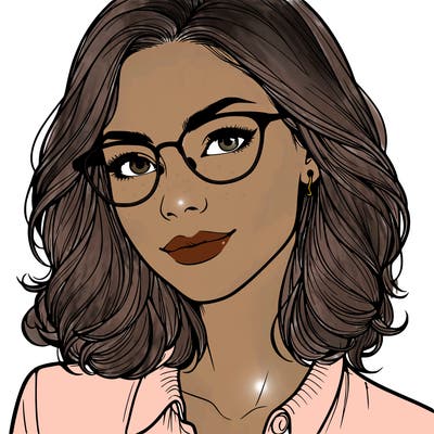 realistic woman with glasses