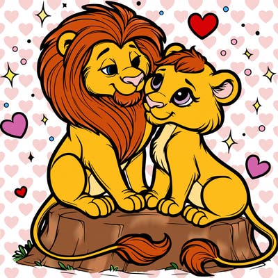 lion and lioness inlove