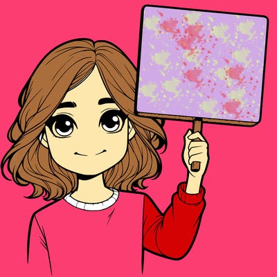 realistic girl holding up a sign