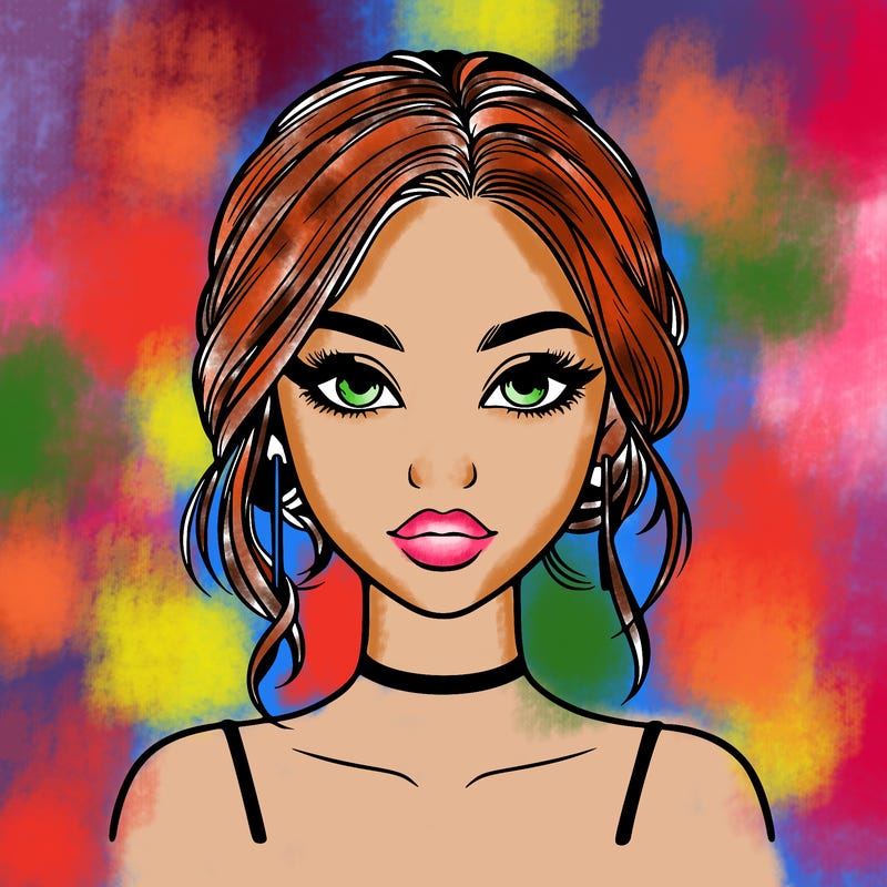 realistic girl with makeup on