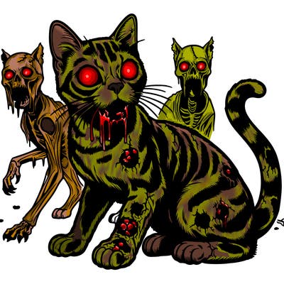 realistic zombie cats