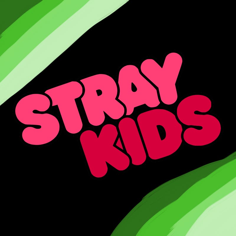 bubble letters saying stray kids