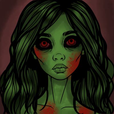 scary beautiful realistic girl