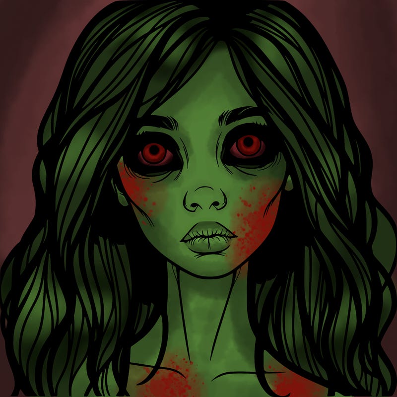 scary beautiful realistic girl