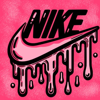 dripping nike logo