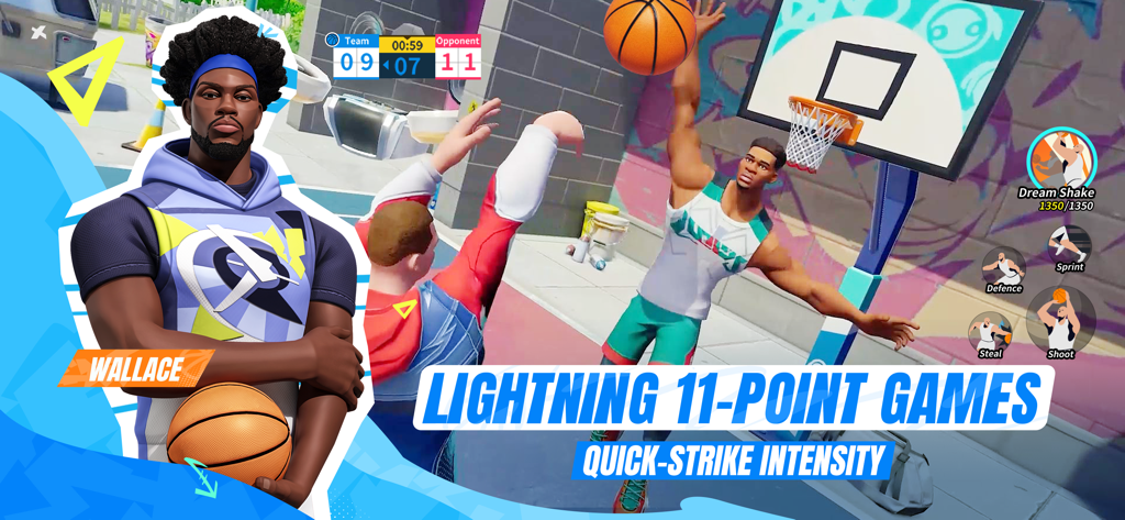 Dunk City Dynasty - Jugabilidad del modo de 11 puntos en el juego móvil de baloncesto callejero Dunk City Dynasty