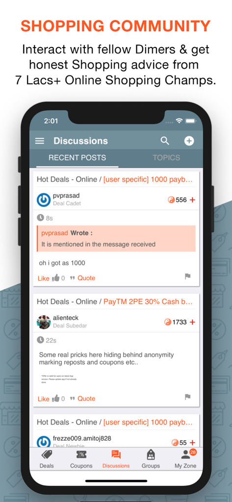 DesiDime - Shopping Community - DesiDime shopping community forum showing recent posts and user discussions about online deals