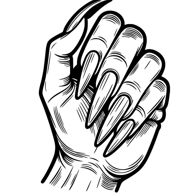 hand with long nails