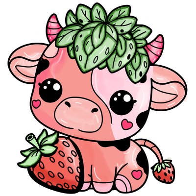 cute strawberry cow
