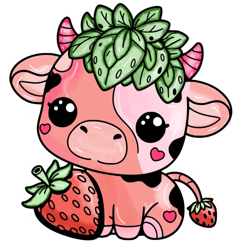 cute strawberry cow