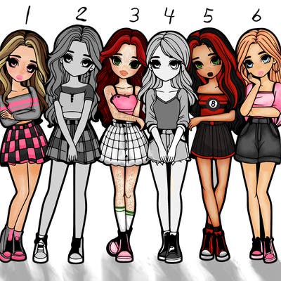 a group of girls realistic