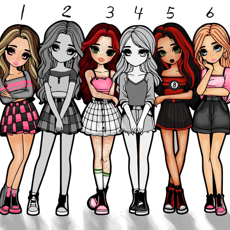 a group of girls realistic