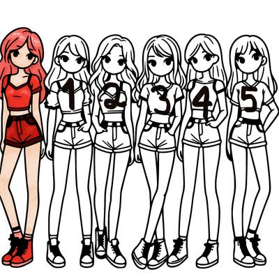 a group of girls wearing crop tops and shorts