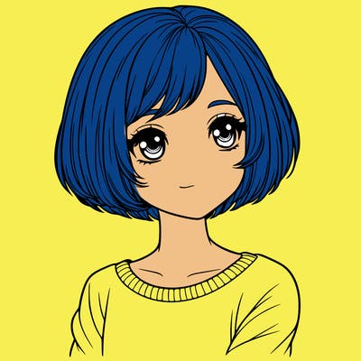 realistic girl with short hair