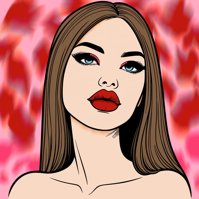 realistic woman with full lips