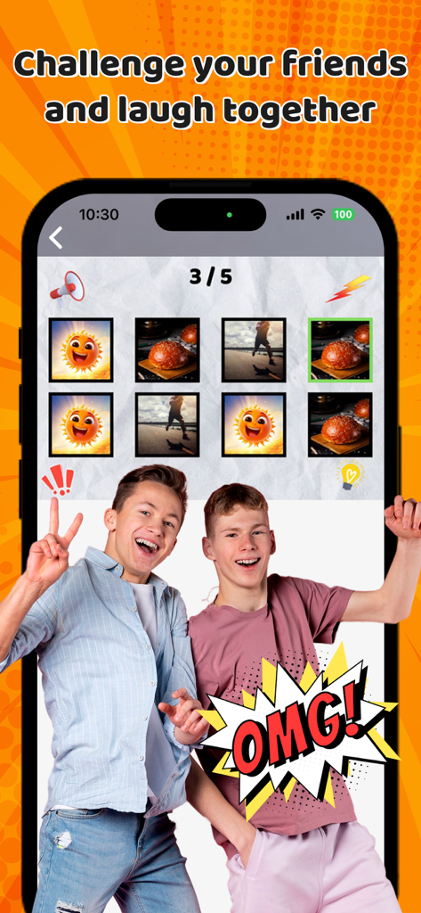 Say The Word On Beat – Game - Two friends laughing while playing the Say The Word On Beat rhythm game challenge