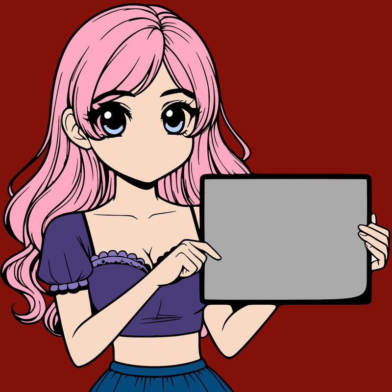 realistic pretty girl holding blank sign