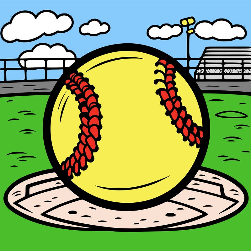 softball on a softball field