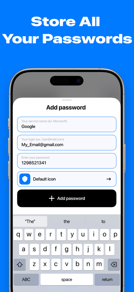 Authy Authenticator・2FA OTP - Interface showing how to add a new password for a Google account in the Authy Authenticator app on an iPhone