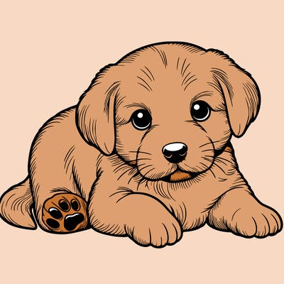 a cute realistic puppy
