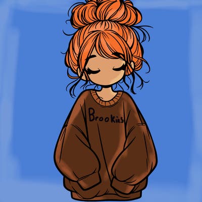 girl with baggy sweatshirt and messy bun