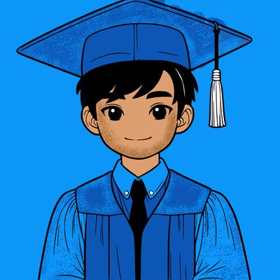 asian person graduating from school realistic