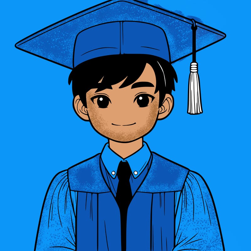 asian person graduating from school realistic