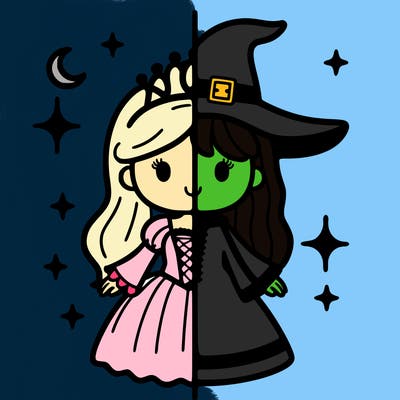 split princess and witch