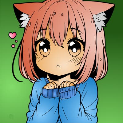 shy anime catgirl