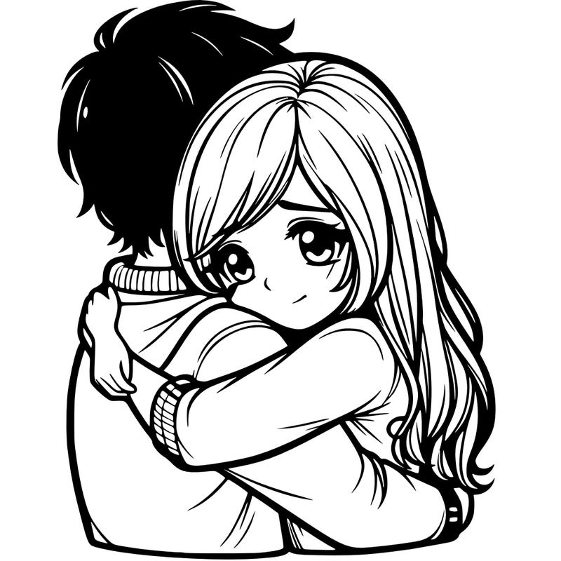 girl hugging her boyfriend tight