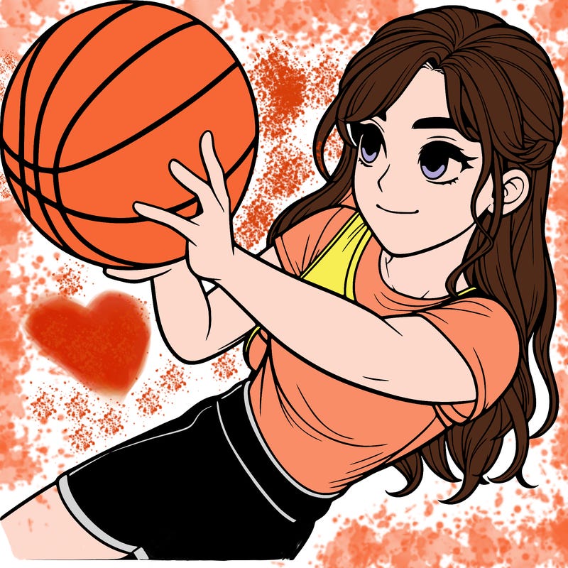 realistic girl playing basketball