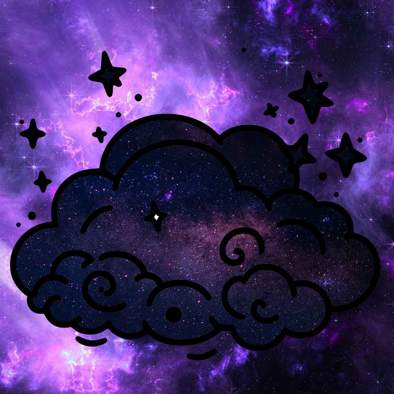 pink starry cloud sky