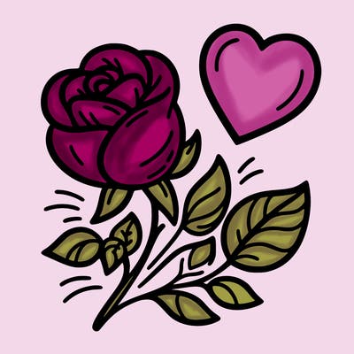rose and heart