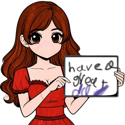 realistic pretty girl holding blank sign