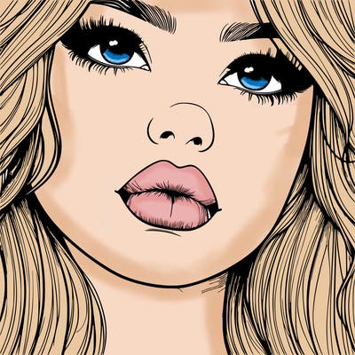 really realistic girl with lips