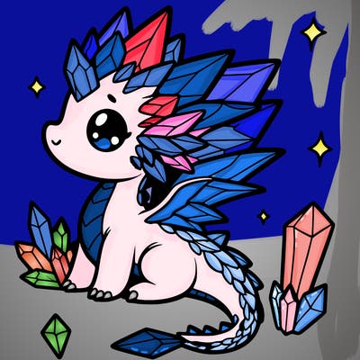 little cute crystal dragon