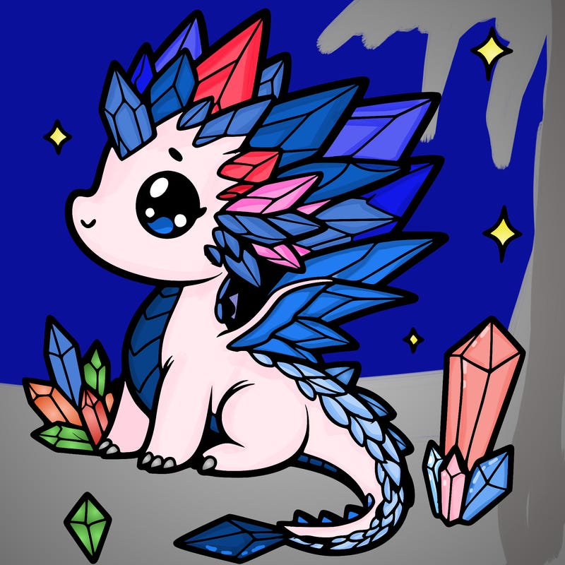 little cute crystal dragon