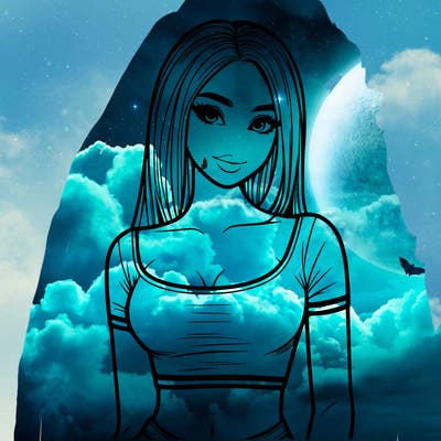 realistic girl with crop top