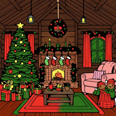 christmas house interior