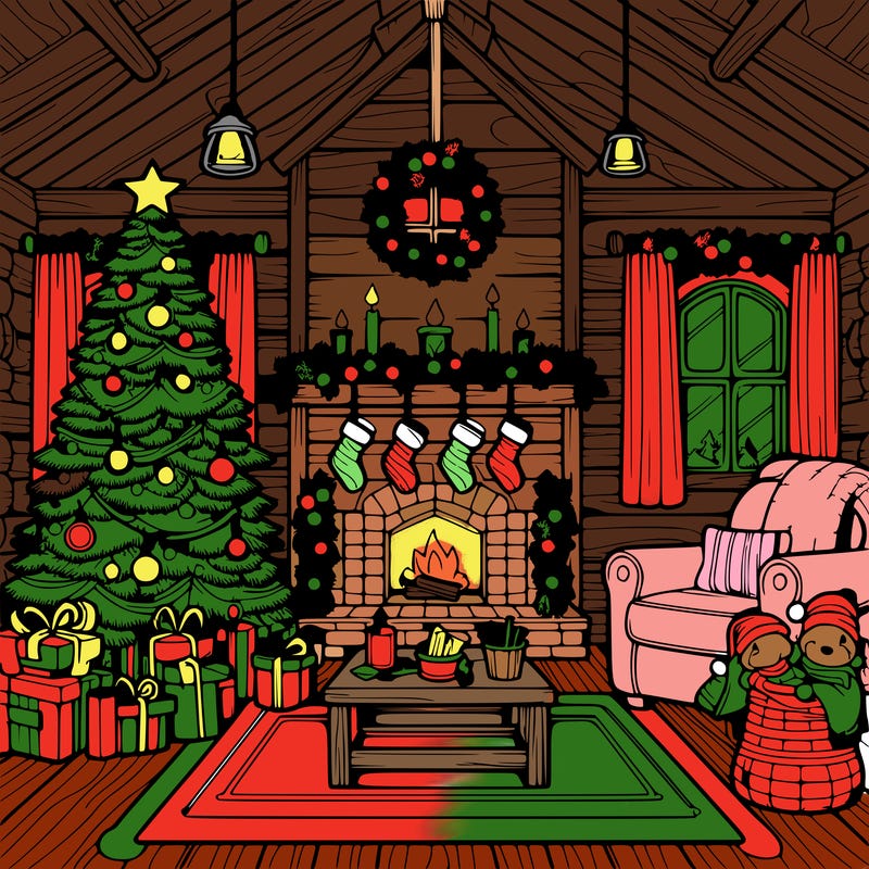 christmas house interior